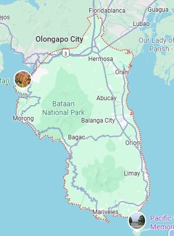 Map of Bataan