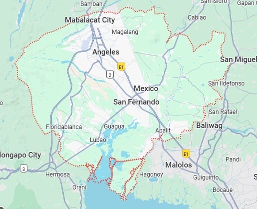 Map of Pampanga